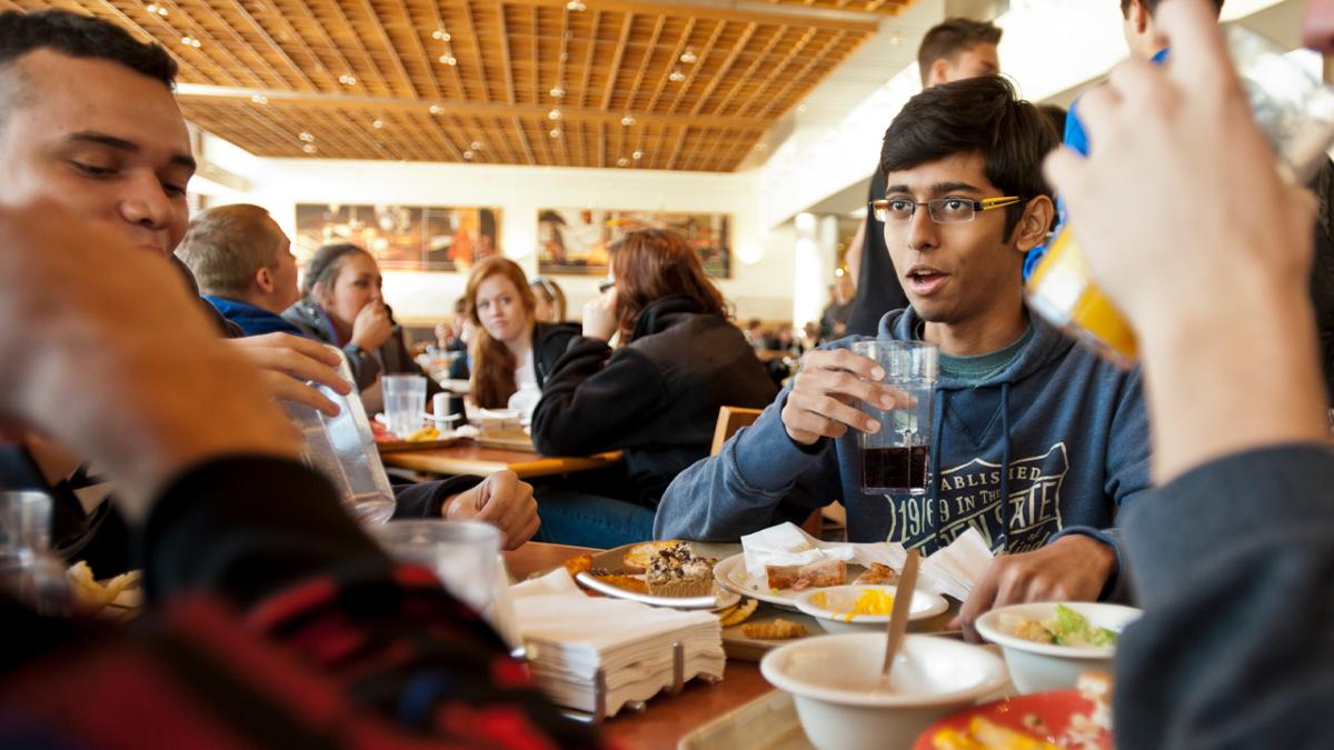 Photo of Purdue students at Ford Dining Court