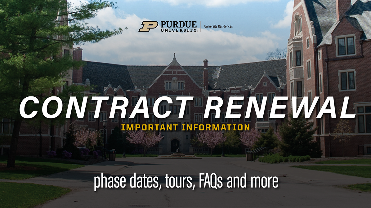 Purdue's University Residences Contract Renewal homepage banner