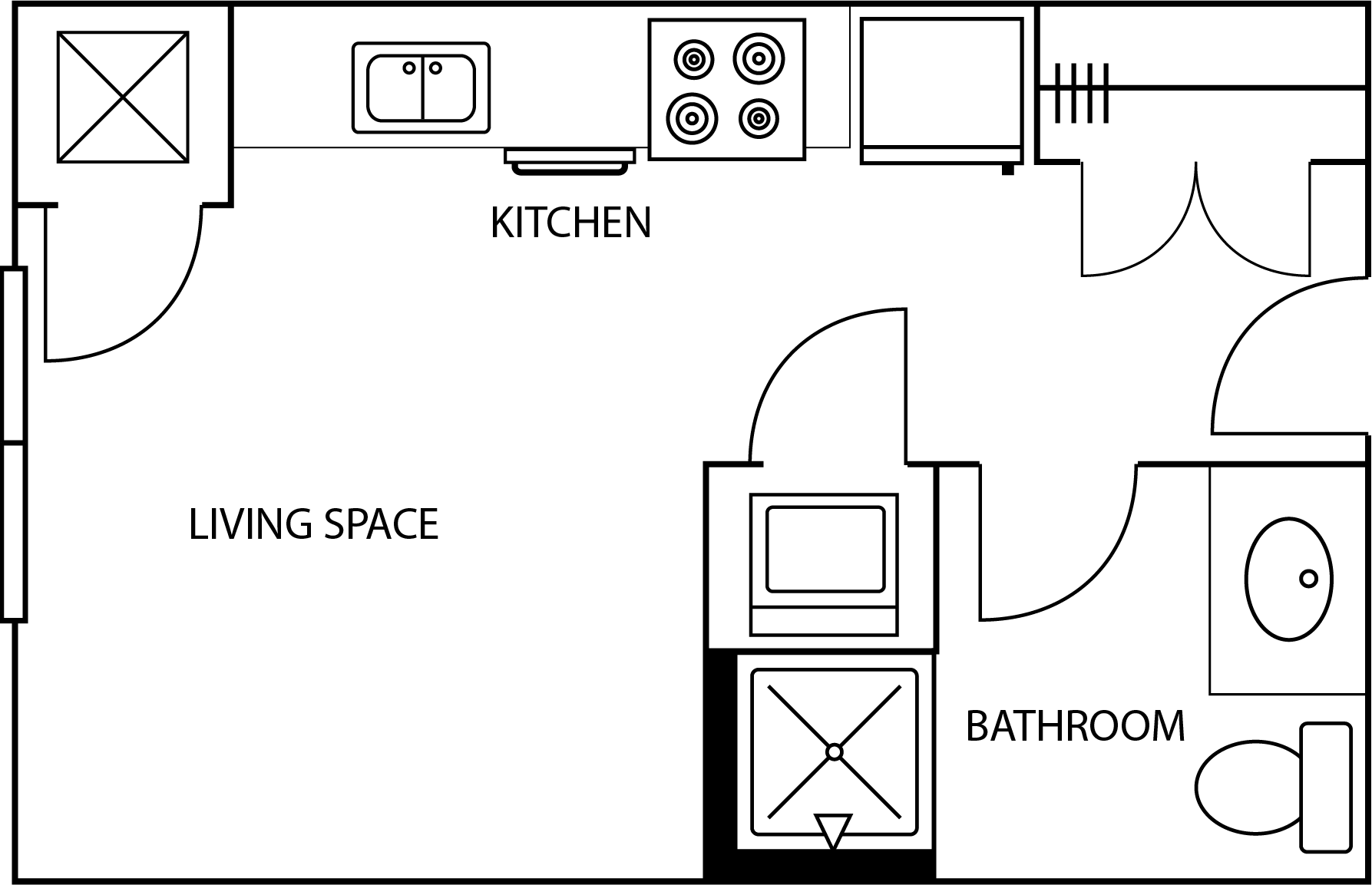 Aspire Floorplan Layout Illustration - Studio for 2 People