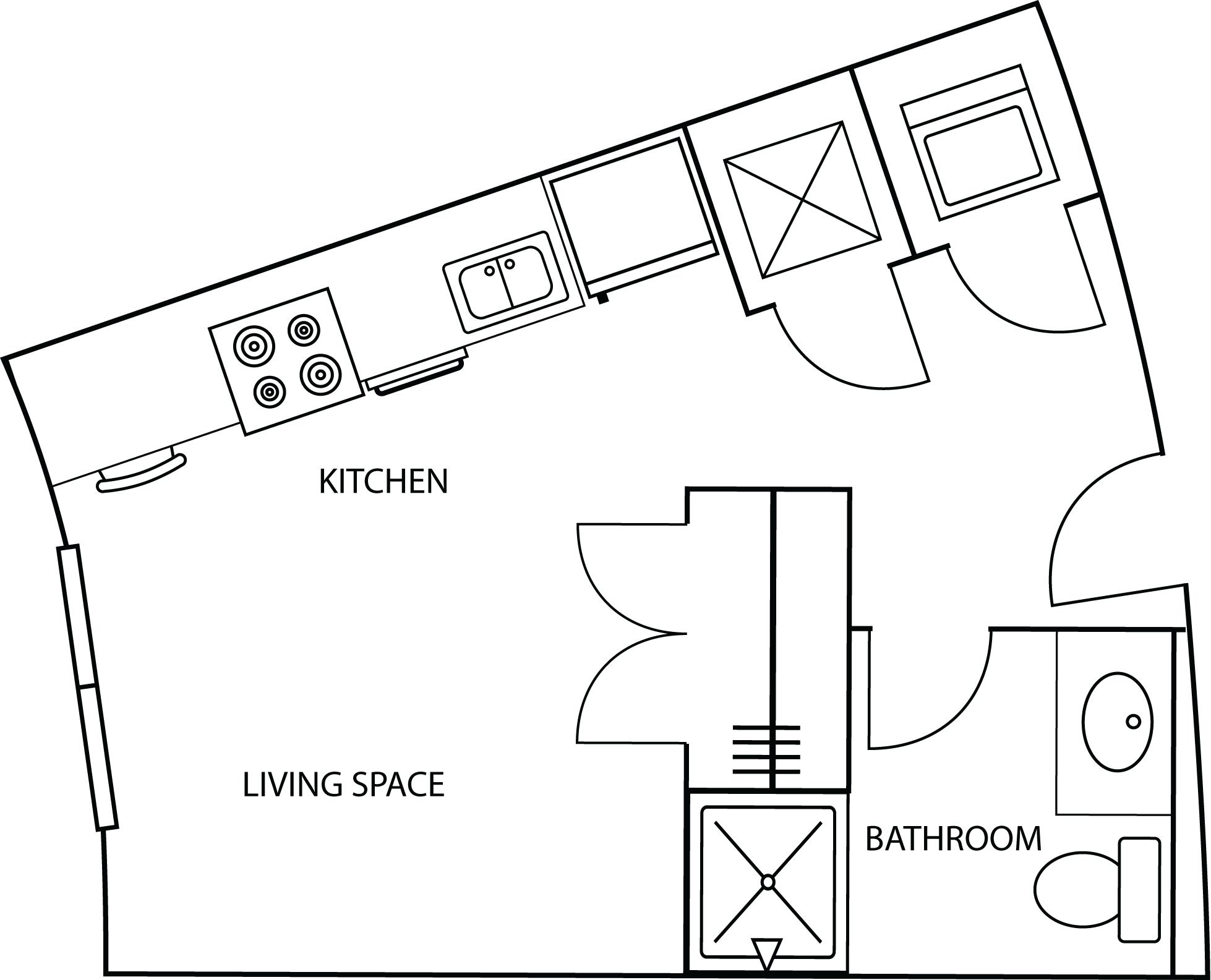Aspire Floorplan Layout Illustration - Studio for 2 People