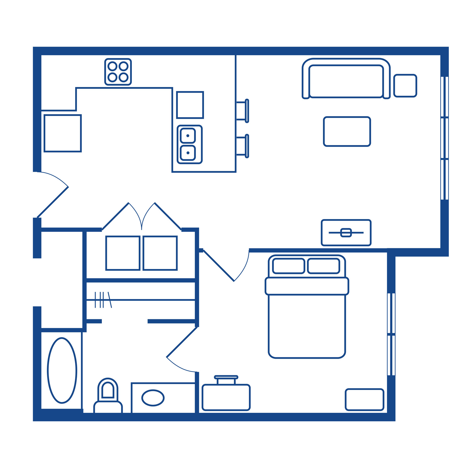 1 bedroom / 1 bath floor plan