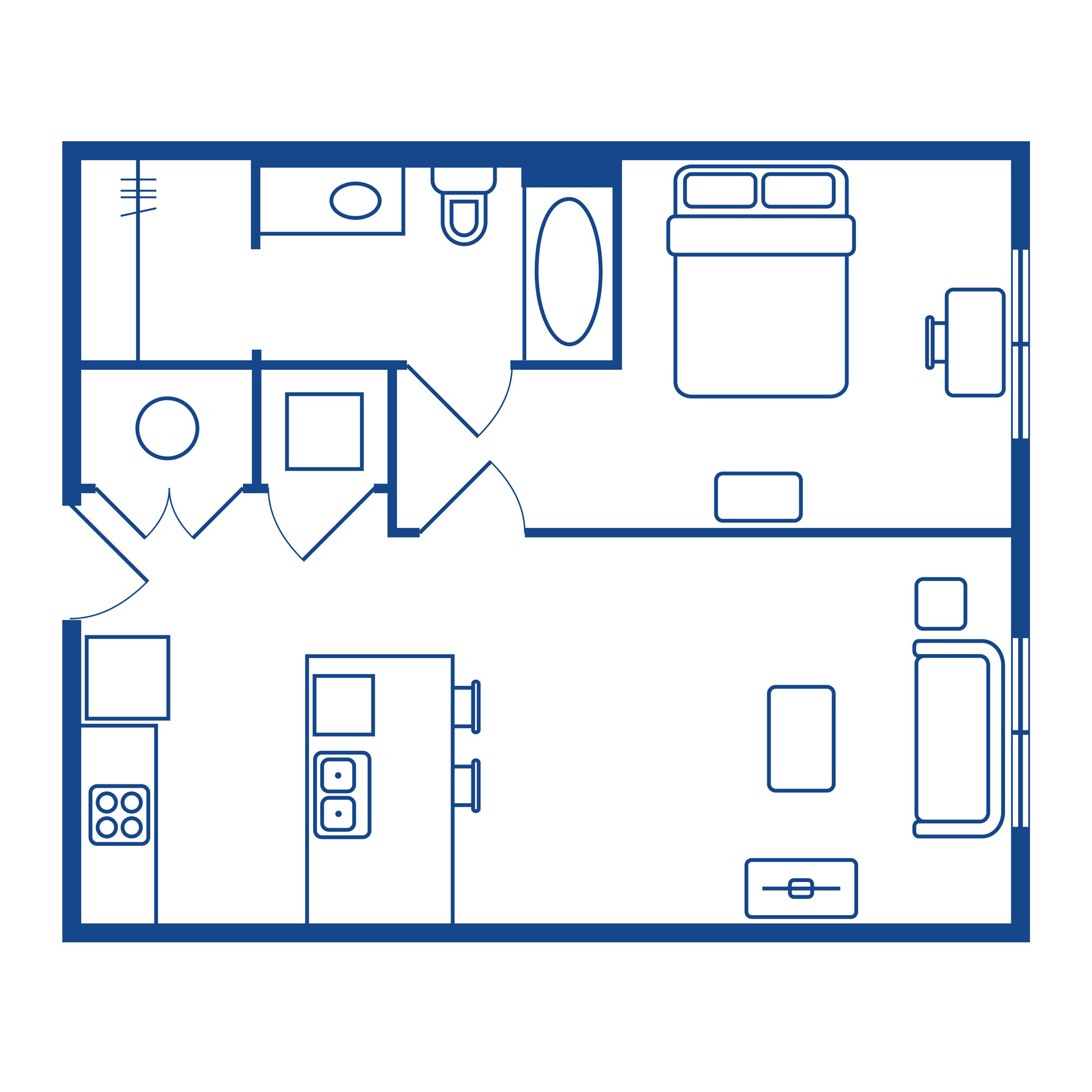 1 bedroom / 1 bath floor plan