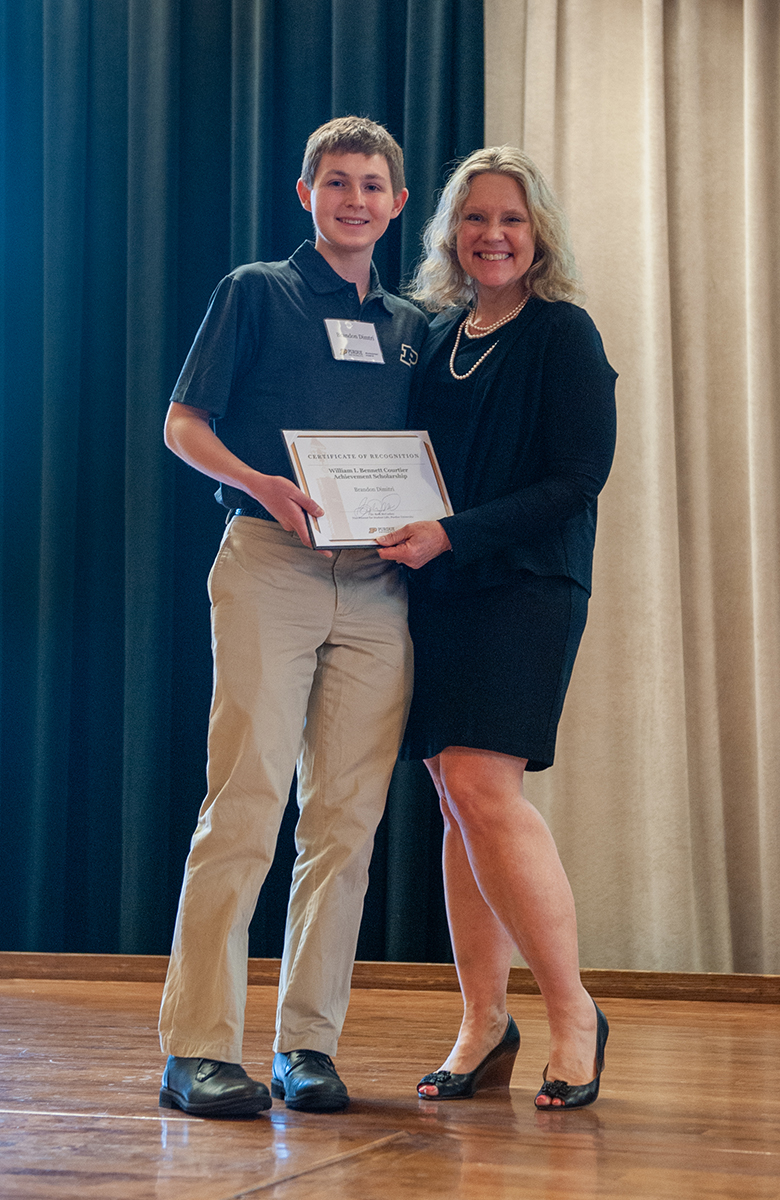 Brandon Dimitri with Beth McCuskey, Vice Provost for Student Life