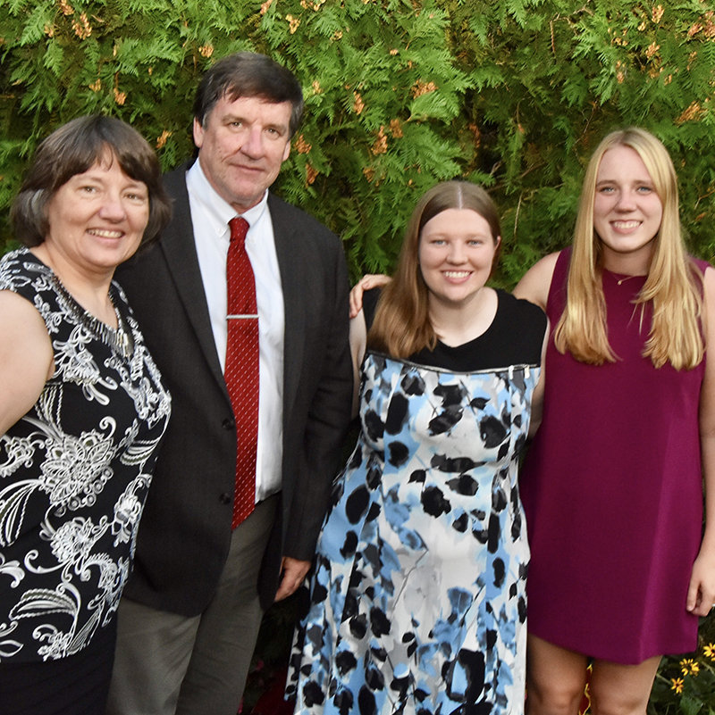 Matt Dempsey with his wife, Bobbie, and daughters, Mary Kate and Colleen.