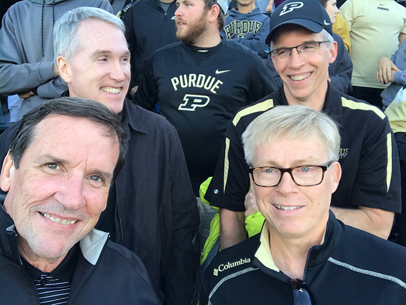 Dempsey and friends at a Purdue football game.