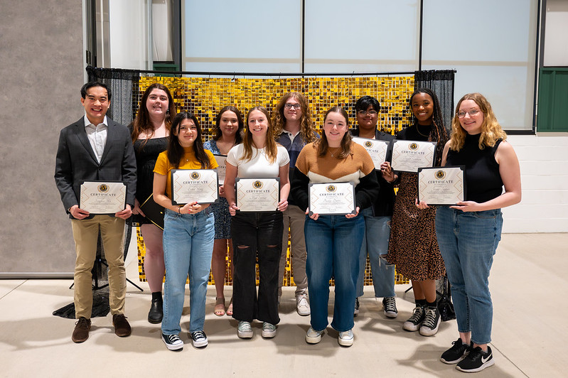 Students show off awards at awards ceremony
