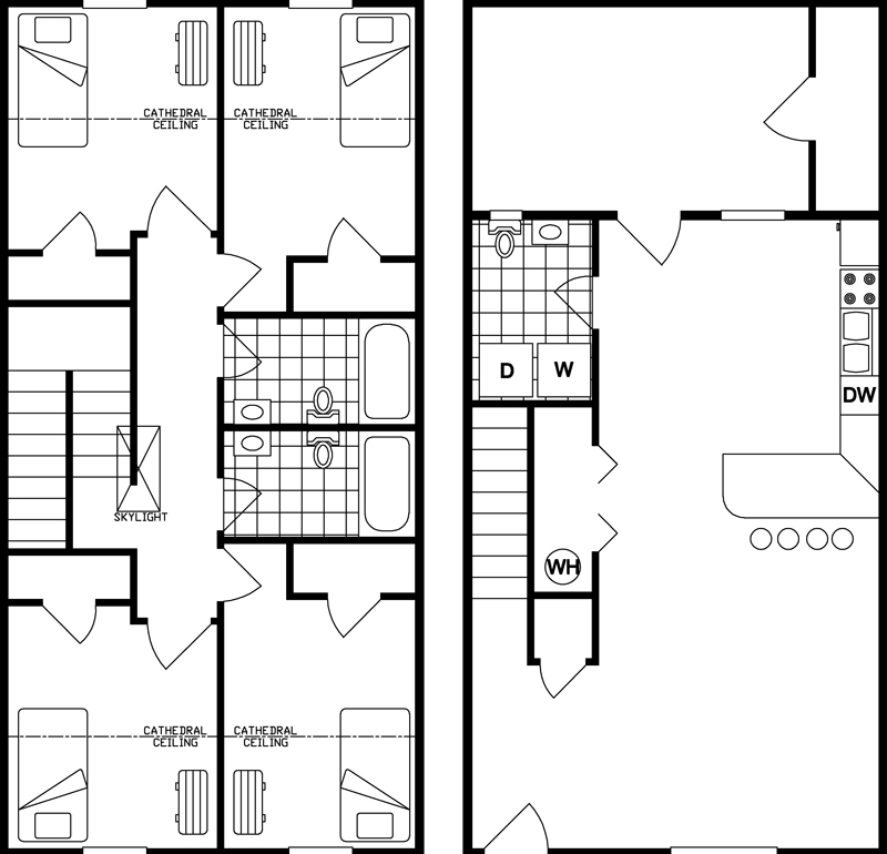 Floor Plan for Benchmark III's 4 Bedroom Layout
