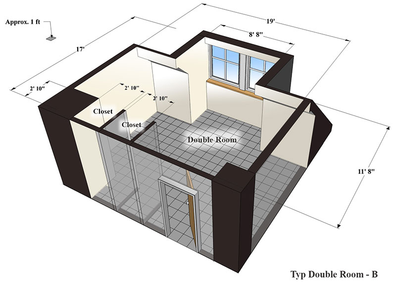 Honors College & Residences Sixth Floor Double Floor Plan illustration