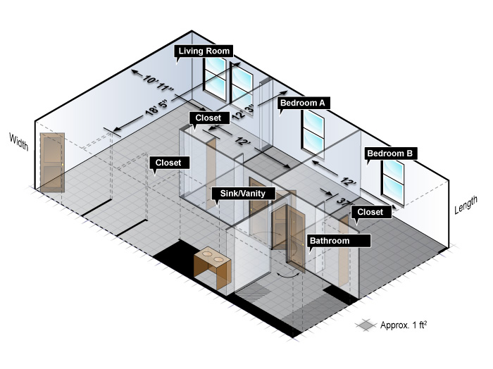 Parker South Suite Floor Plan illustration